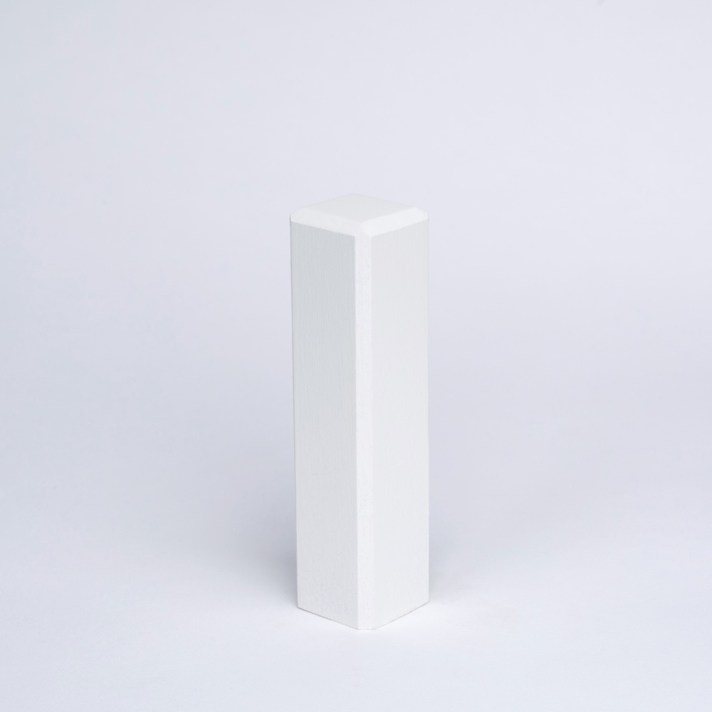 Massivholz Universal-Eckblock 85mm Weiß Lackiert RAL9010 - mit Fase