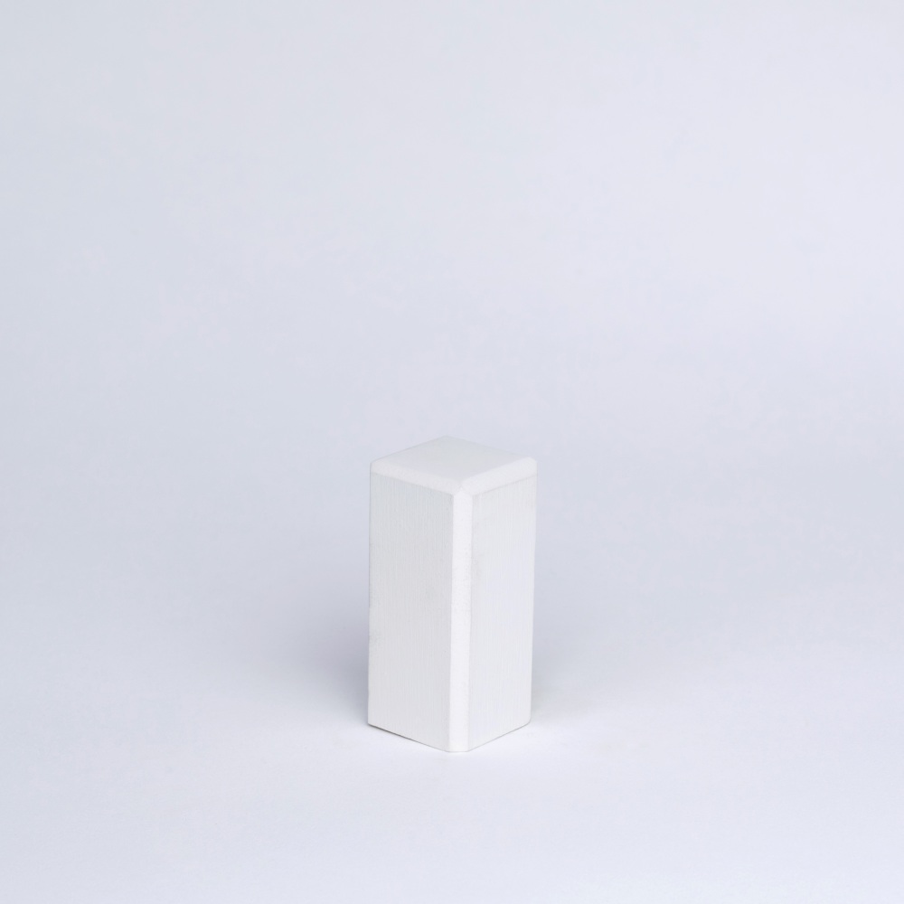 Massivholz Universal-Eckblock 45mm Weiß Lackiert RAL9010 - mit Fase