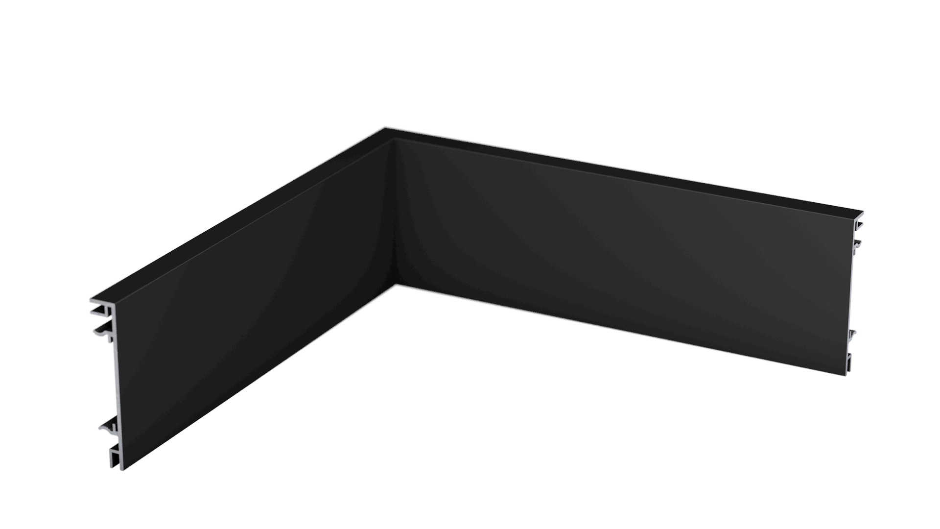 Innenecke für Aluminium-Clips-Sockelleiste 10 x 60mm Schwarz