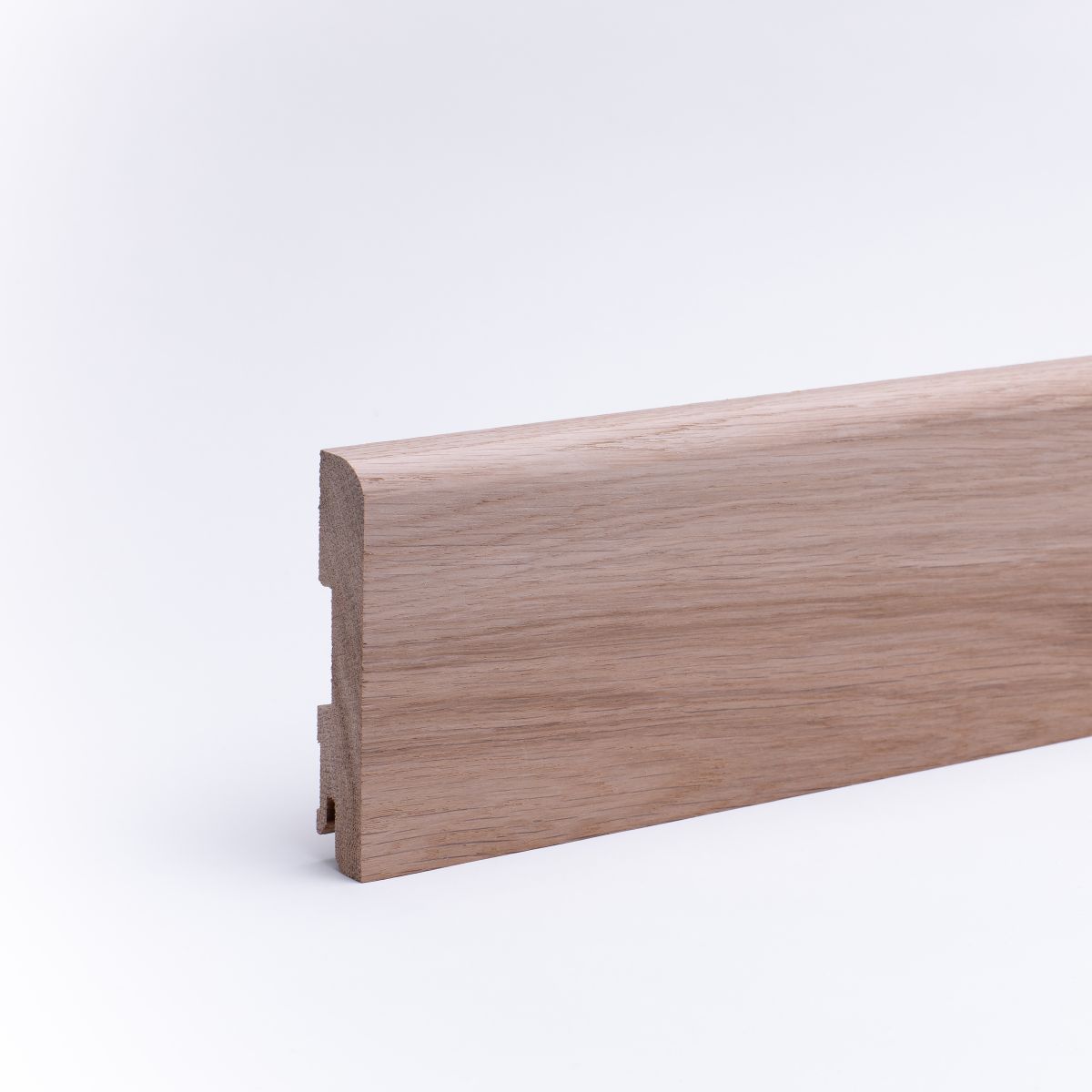 Massivholz-Sockelleiste abgerundet 120mm - Eiche roh
