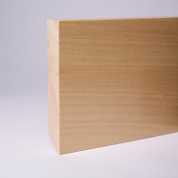 Vierkant Massivholz-Sockelleiste 100mm - Ahorn gelackt