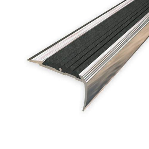 Treppenkante 40x20 mit Gummi-Einlage schwarz, 2,70m