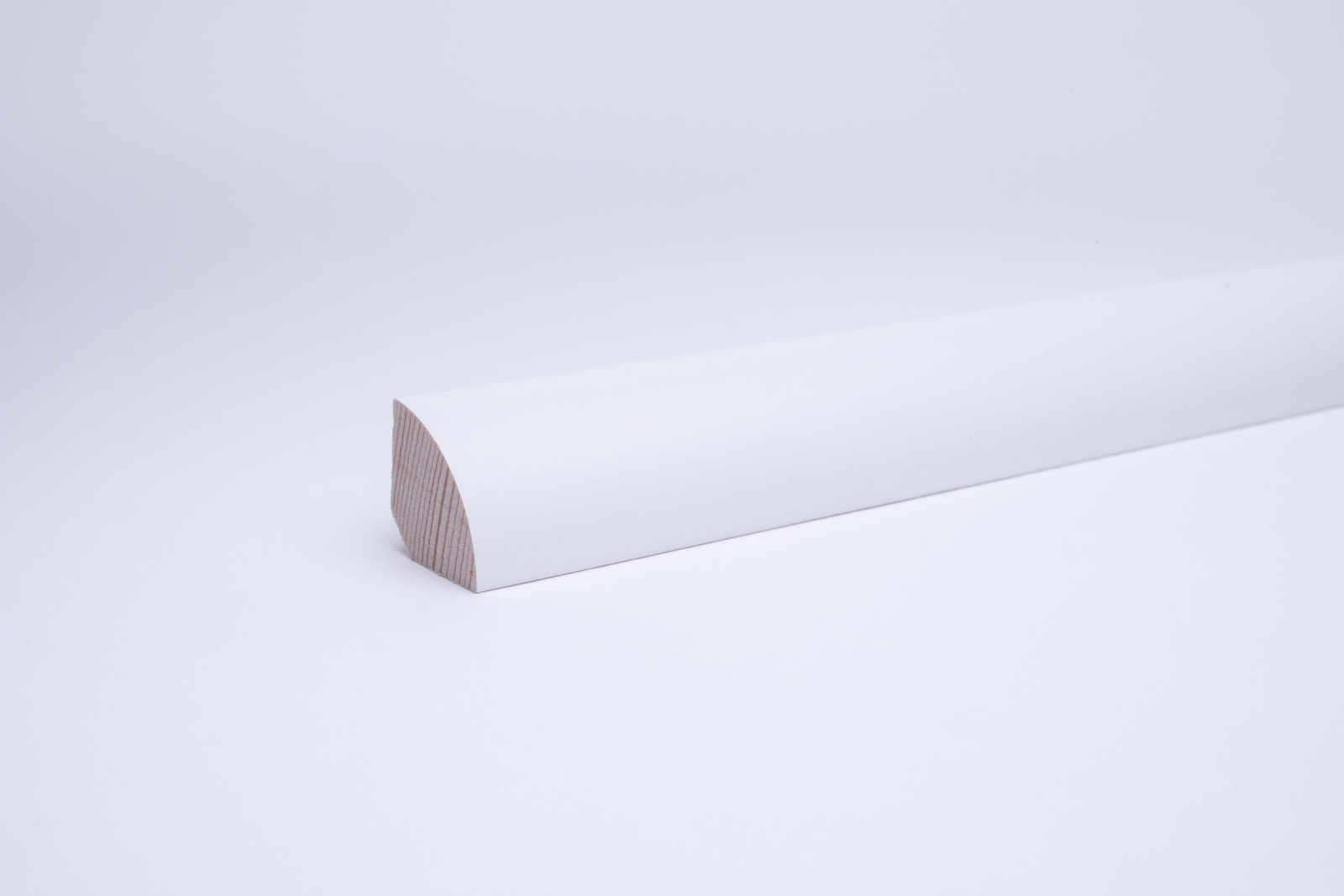 Viertelstableiste Massivholz 14 x 14mm Weiß lackiert RAL9010