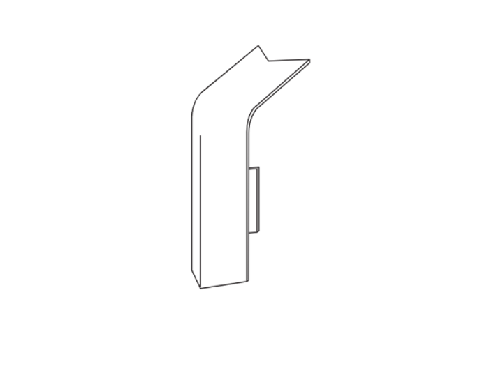 Aussenecke für Heizungsrohrverkleidung Kunststoff 45 x 110 mm Weiß
