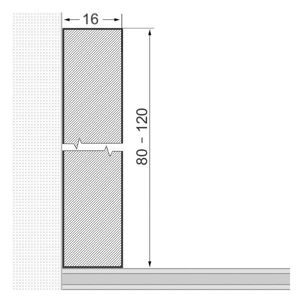 Massivholz-Sockelleiste 100x16mm Vierkant - Eiche roh