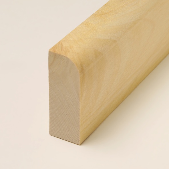 Massivholz-Sockelleiste abgerundet 100mm - Ahorn geölt