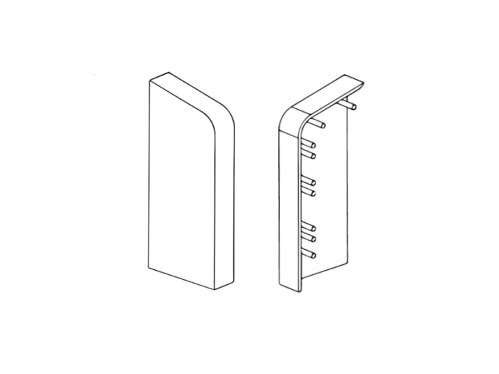 Abschluss links für Heizungsrohrverkleidung Kunststoff 45 x 110 mm Weiß