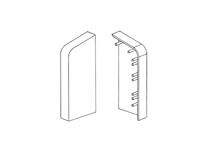 Abschluss rechts für Heizungsrohrverkleidung Kunststoff 45 x 110 mm Weiß