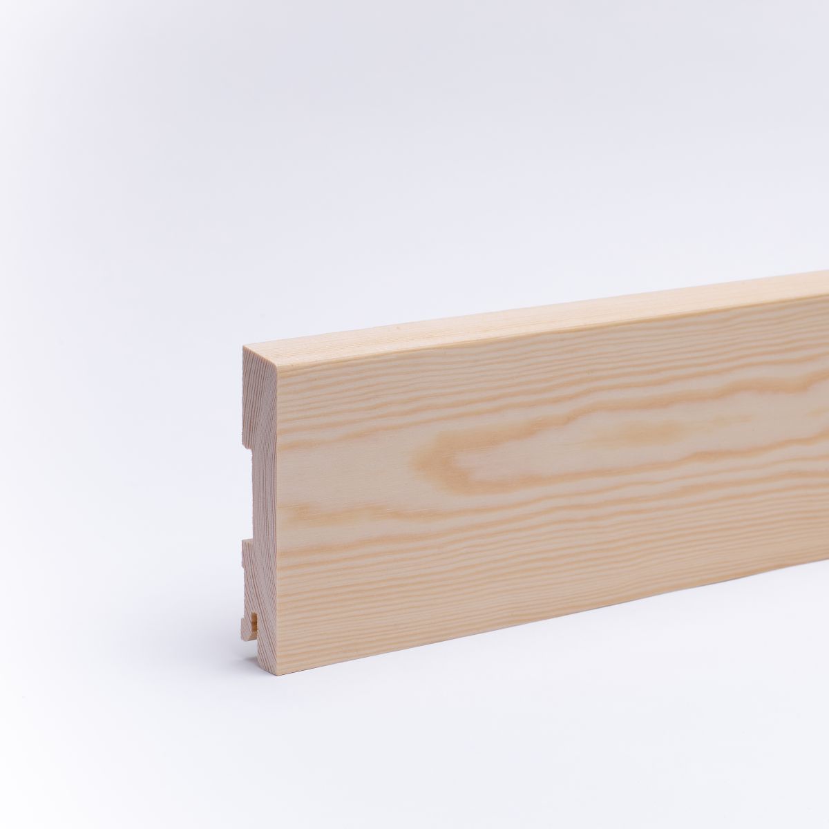 Massivholz Sockelleiste abgeschrägt 120mm - Kiefer geölt