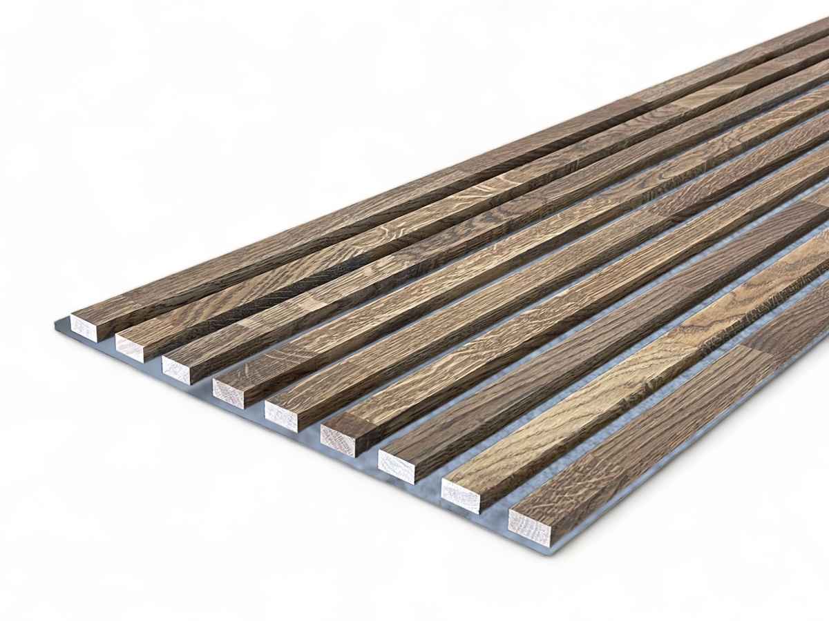 Massivholz Akustikpaneele Grau 2600 x 400 mm Eiche natur - Barrique