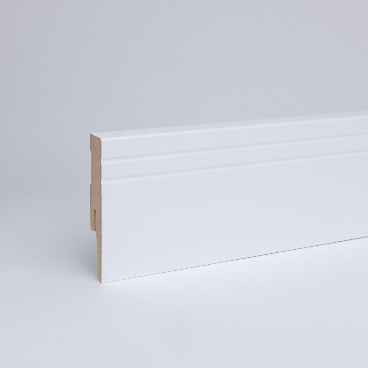 Sockelleiste Cottbusser Profil 80 mm MDF - Weiß