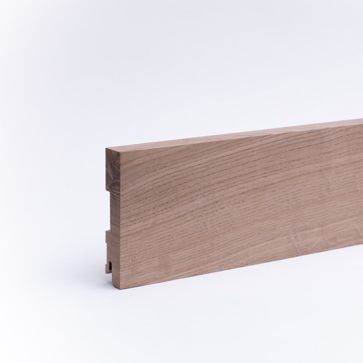 Vierkant Massivholz-Sockelleiste 120 mm - Eiche roh