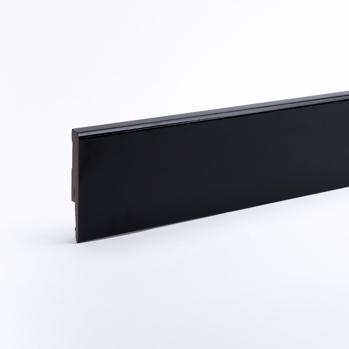 Sockelleiste Weimarer Profil 80 mm MDF - Schwarz hochglanz