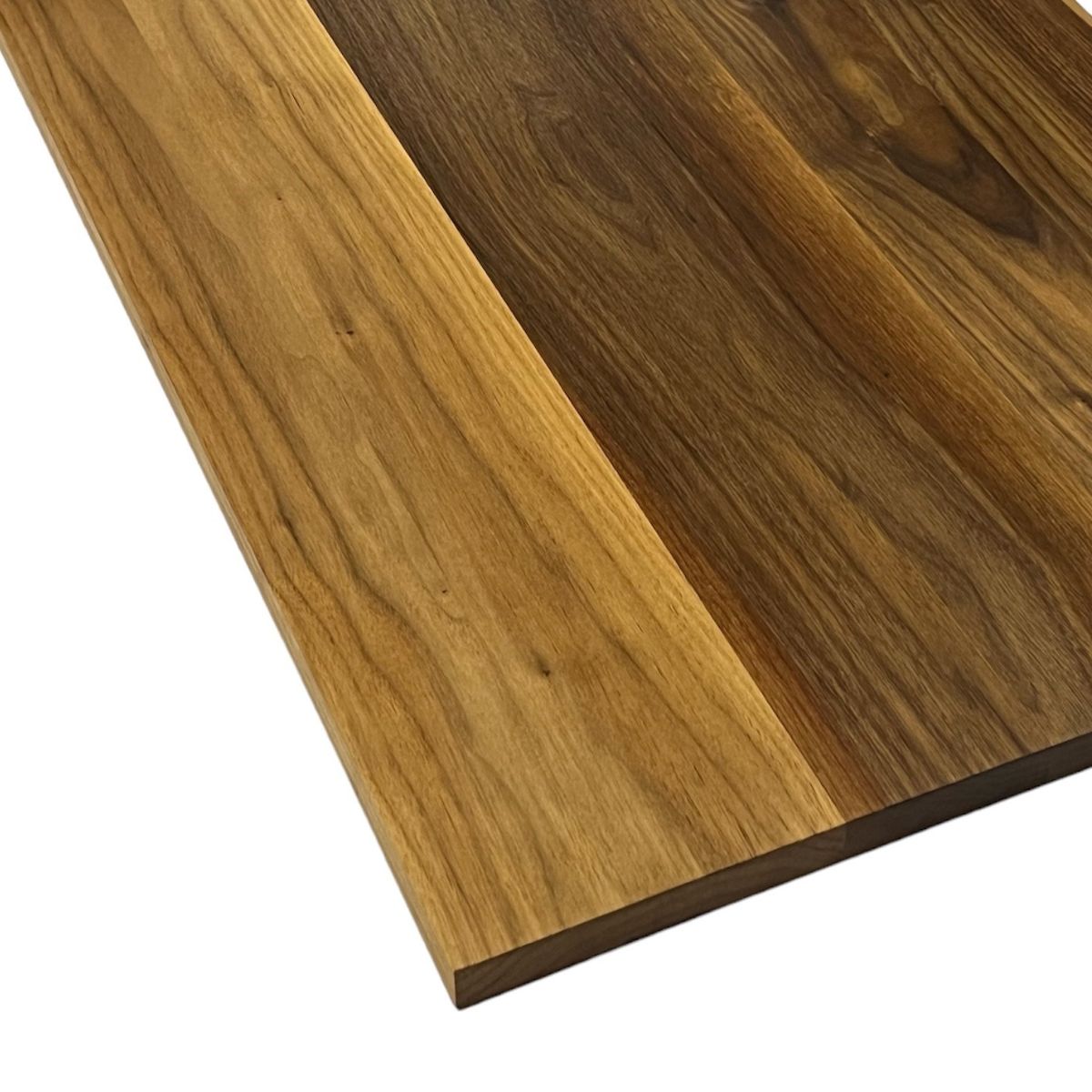 Massivholzplatte 22 mm Arbeitsplatte Tischplatte Nussbaum - durchgehende Lamellen