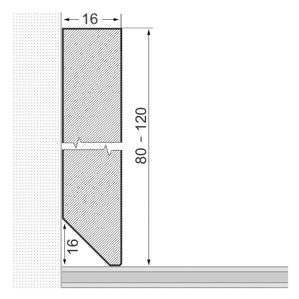 Massivholz-Sockelleiste 80x16mm Vierkant - Eiche lackiert