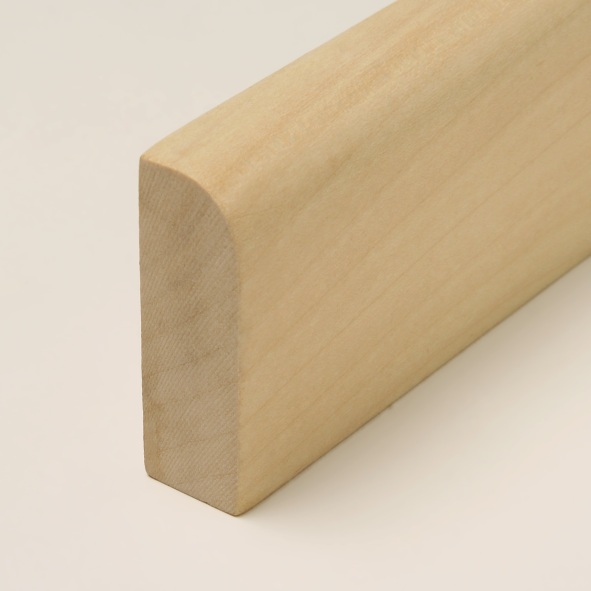 Massivholz-Sockelleiste abgerundet 100mm - Ahorn gelackt