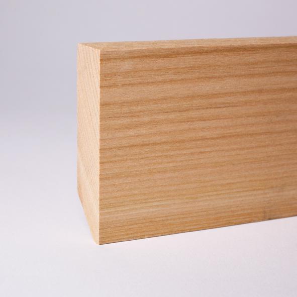Vierkant Massivholz-Sockelleiste 40mm - Kirsche roh