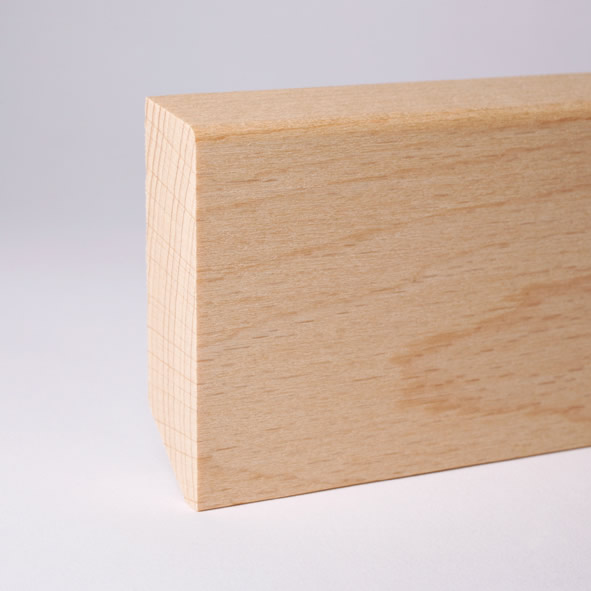 Massivholz-Sockelleiste 60mm abgeschrägt - Buche roh