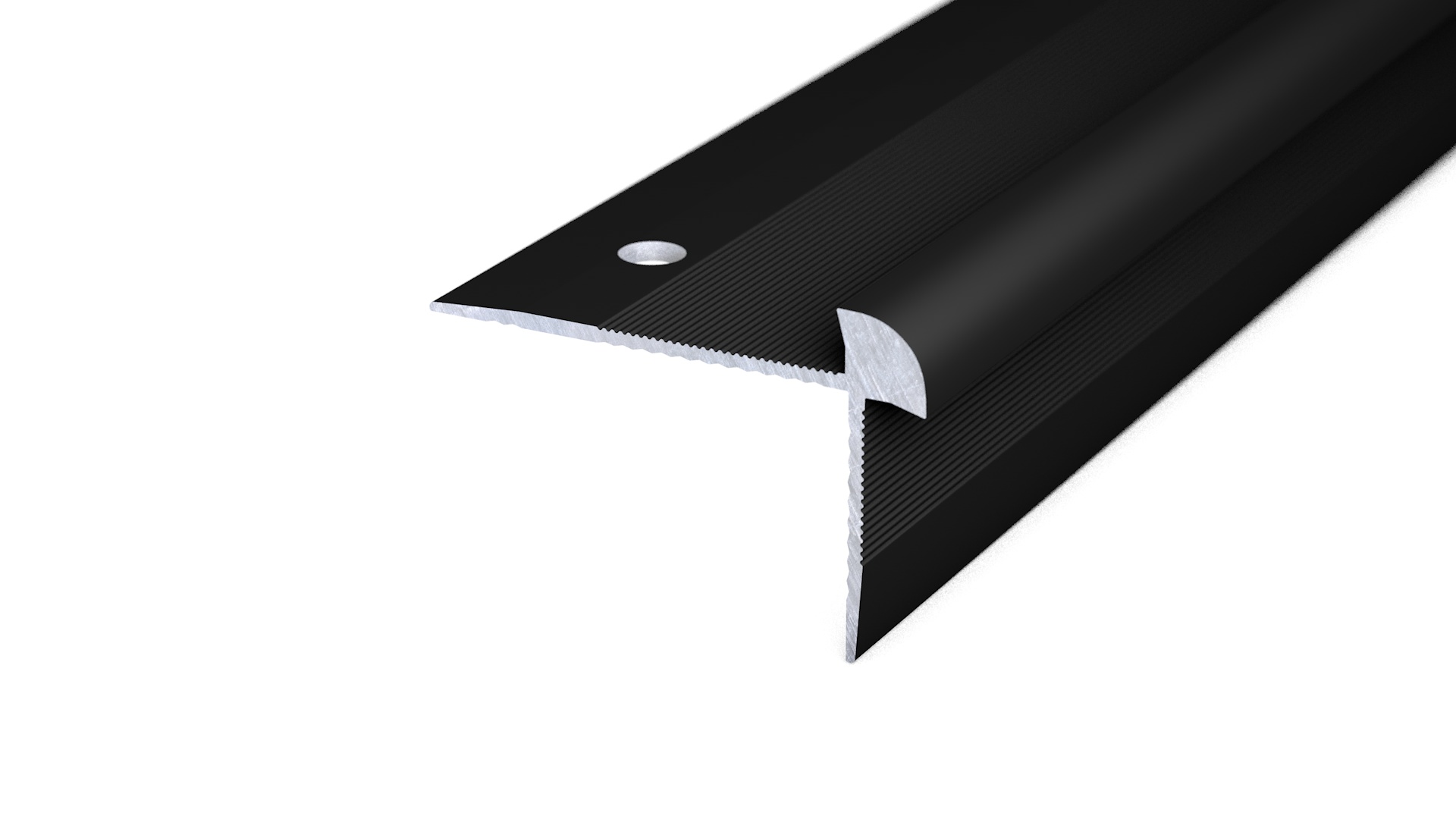 Treppenkantenprofil für 5mm Beläge Schwarz - 2,50m