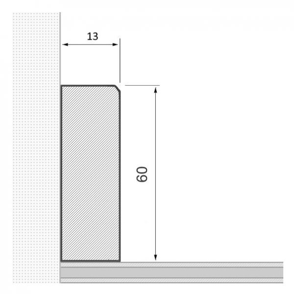 24 lfm Massivholzleiste mit gefaster Vorderkante Roteiche 60 x 13 mm