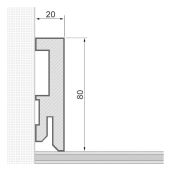 53.6 lfm Vierkant Massivholzsockelleisten 80mm - Ahorn tiefschwarz