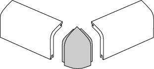 Aussenecke für Heizungsrohrverkleidung 90 x 40 mm